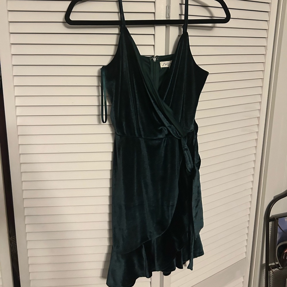 Dark Green Asymmetrical Dress